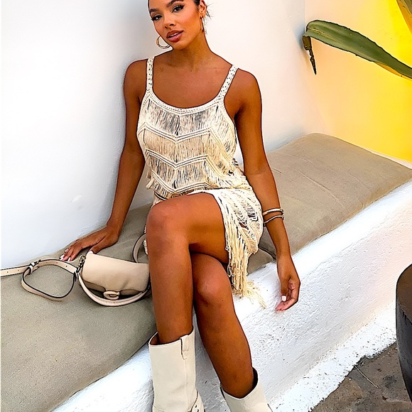 Macrame Mini Tassel Beach Flapper Dress OS - Picture 10 of 10